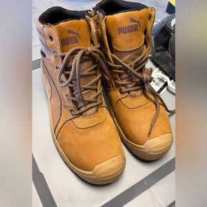 PUMA Men's Tan Lace-Up Boots steel toed